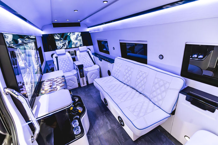 Clean interior of the luxury Sprinter